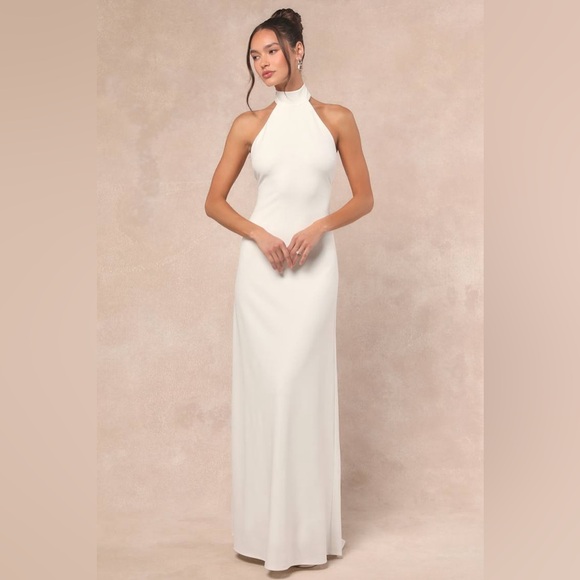 LULU'S Alaura White Backless
Halter Maxi Dress - Picture 3 of 5
